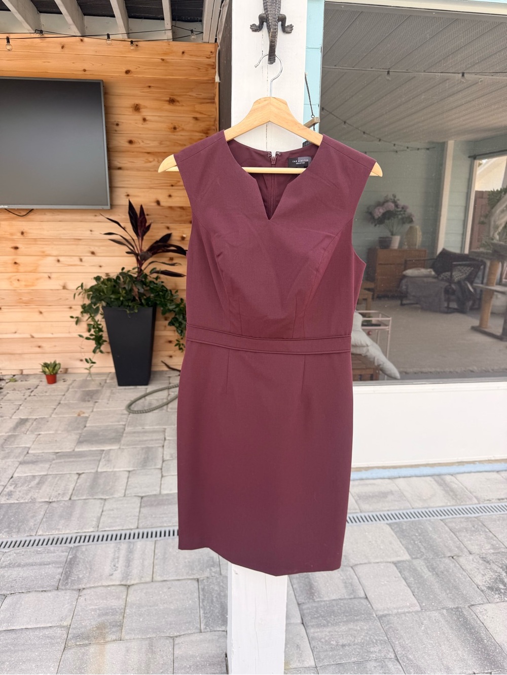 The Limited Sleeveless Burgundy Sheath Dress - Classic Women's Dress size 4